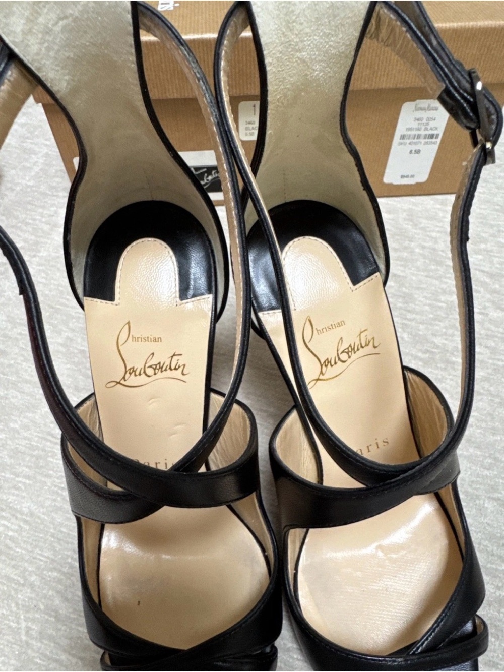 Christian Louboutin Malefissima 100 Nappa Leather Heels Black Size 36.5 - Picture 6 of 9